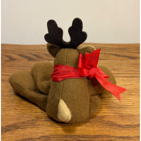Hallmark Plush Beanbag Rodney Reindeer Stuffed Toy Red Bow Christmas Decor - Picture 3 of 11